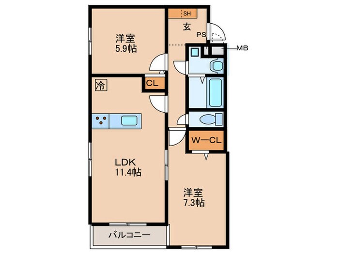 ヴィリアンの物件間取画像