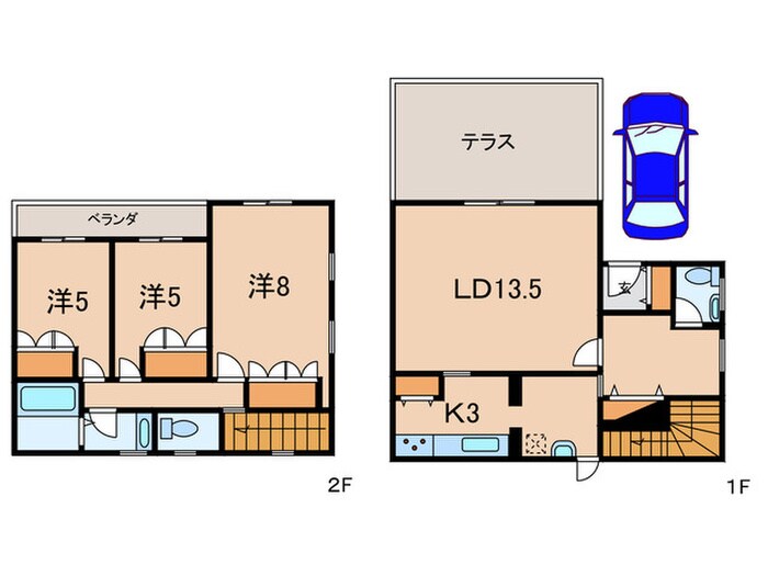 伊勢町テラスハウスの物件間取画像