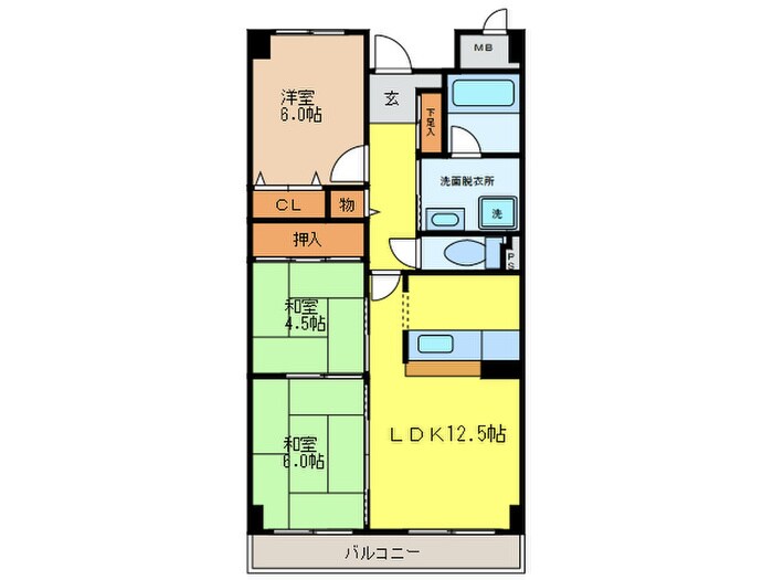 ｸﾞﾗﾝﾄﾞｩｰﾙ豊中の物件間取画像
