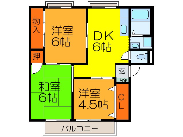 ルミエ－ル永畑Ａの物件間取画像