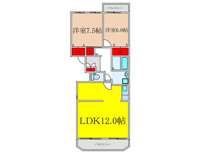 緑地公園ハウス(205)の物件間取画像
