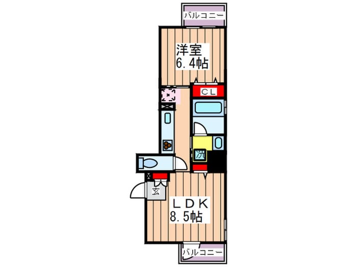 ルクレ北堀江の物件間取画像