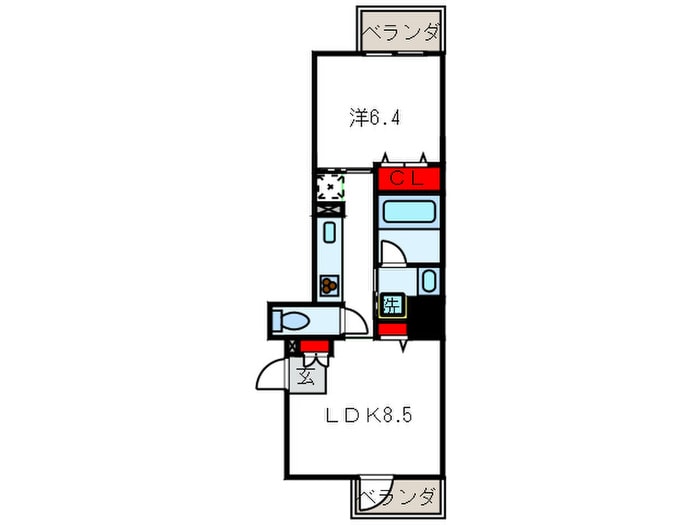 ルクレ北堀江の物件間取画像