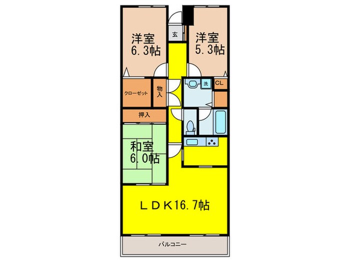 千里中央ﾊﾟｰｸﾋﾙｽﾞB棟（103）の物件間取画像
