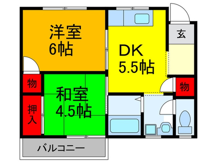 細川ハイツＡの物件間取画像