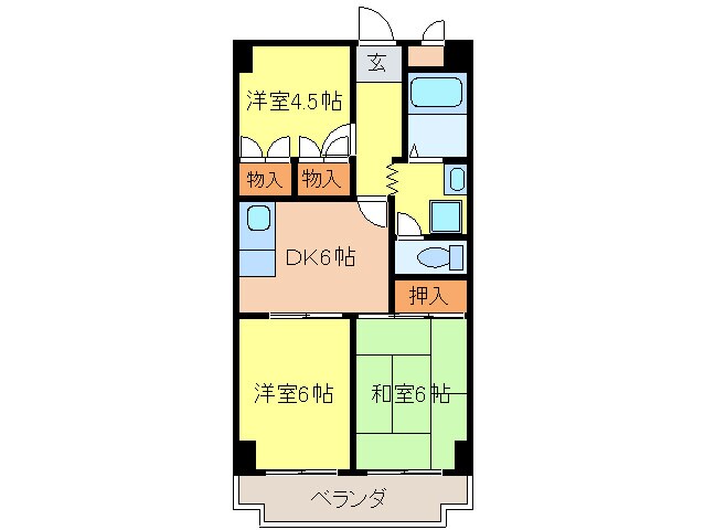 カ－ザ－岸の里の物件間取画像