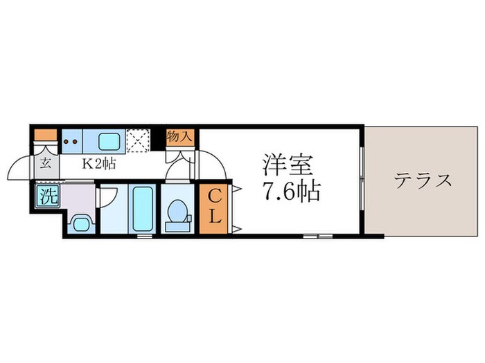 ﾍﾞﾗｼﾞｵ雅び北野白梅町駅前(101)の物件間取画像