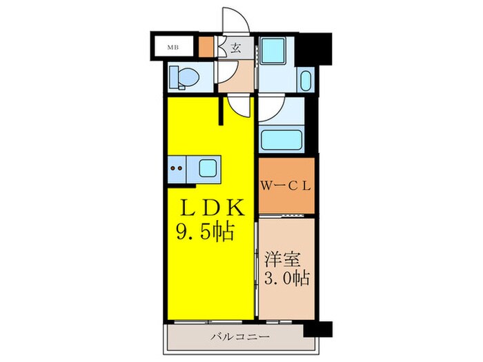 ｺﾝﾌｫﾘｱ･ﾘｳﾞ新大阪西宮原ｿﾙﾃﾗｽの物件間取画像