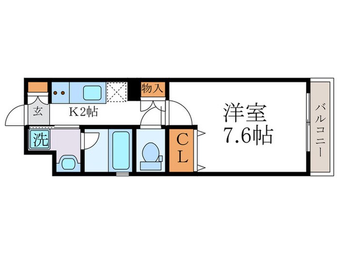 ﾍﾞﾗｼﾞｵ雅び北野白梅町駅前(203）の物件間取画像