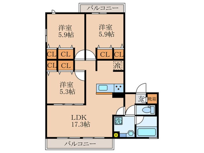 くおん嵯峨　西棟の物件間取画像