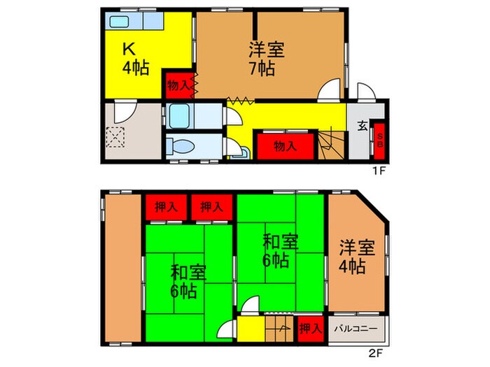 大利元町貸家の物件間取画像