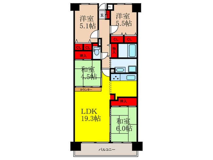 ﾌｧﾐｰﾙ北大阪ﾊﾟｰｸｻｲﾄﾞ(1417)の物件間取画像