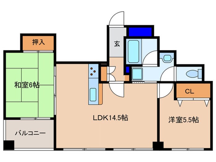 ペルル南森町（402）の物件間取画像