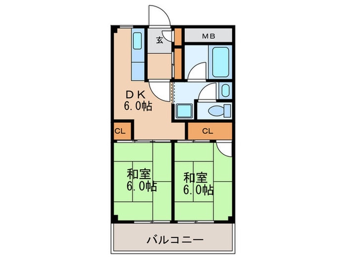 エスコート中崎の物件間取画像