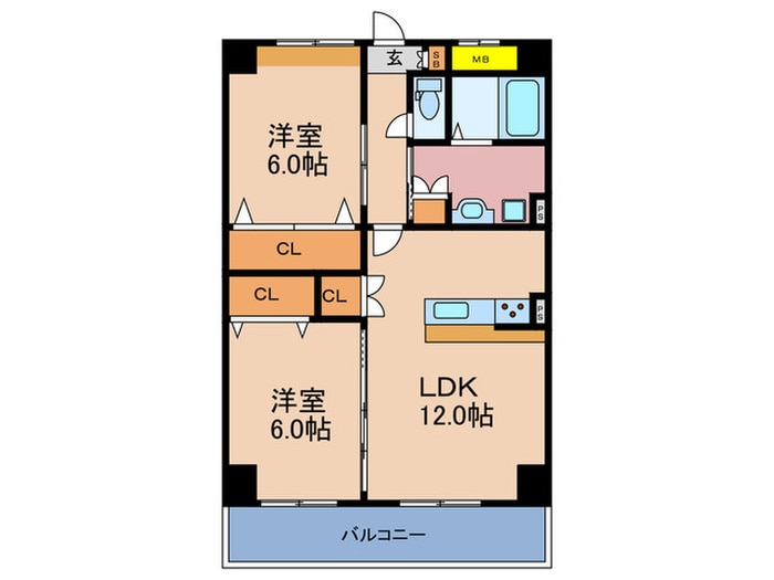 ヴィラ北梅田の物件間取画像