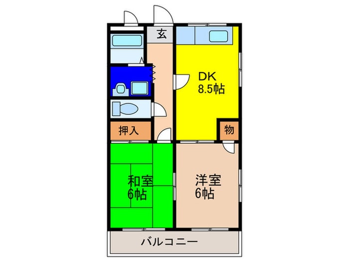 グリ－ンヒル大西第２マンションの物件間取画像