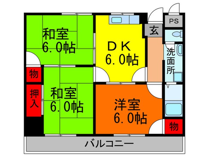 コンフォ－トグリ－ンの物件間取画像