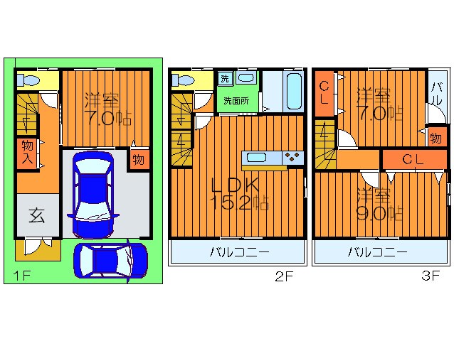 田井町貸家の物件間取画像