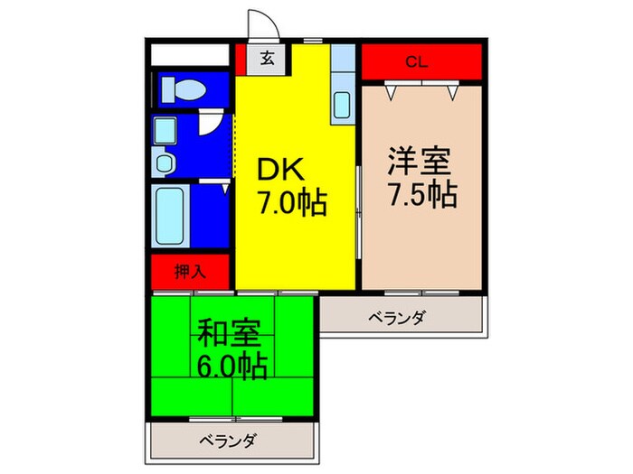 カーサ山野の物件間取画像