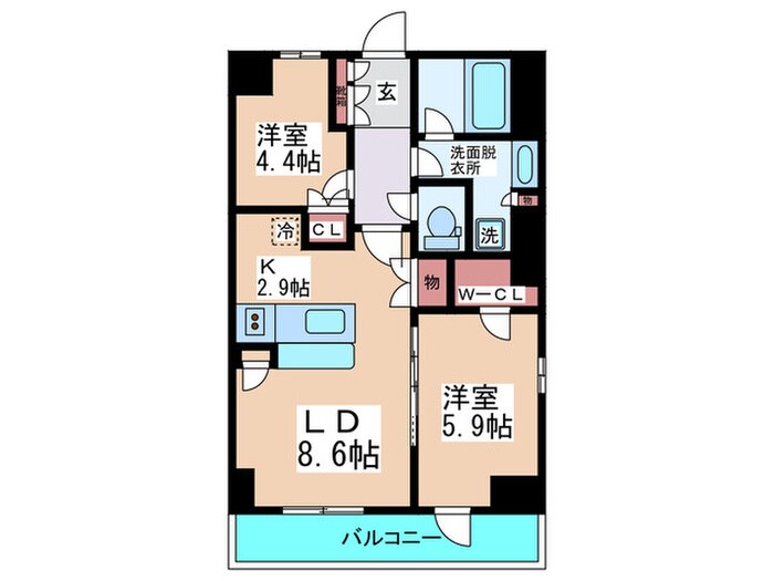 ﾊﾟｰｸｱｸｼｽうつぼ公園の物件間取画像