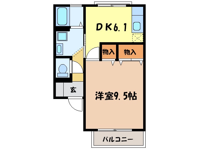 セジュ－ル南別府の物件間取画像