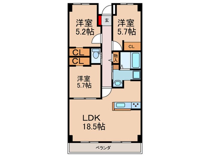 PHOENIX COURT交野Ⅰ北棟の物件間取画像