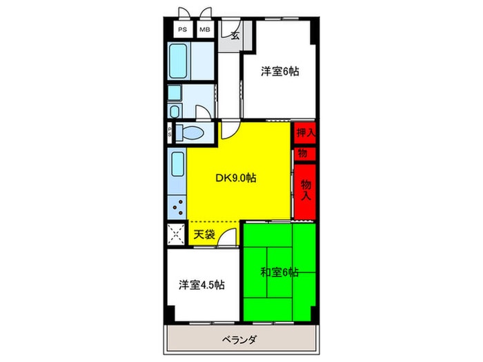 ﾒｿﾞﾝﾄﾞｰﾙ千里泉ヶ丘１号館(302)の物件間取画像