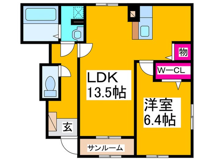 ショコラⅡの物件間取画像