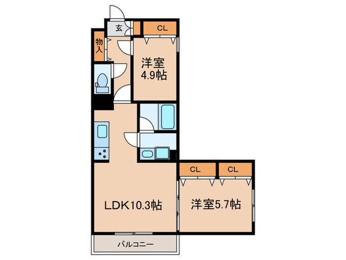 シェルメール住吉本町の物件間取画像