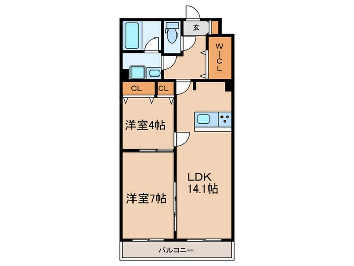 シェルメール住吉本町の物件間取画像