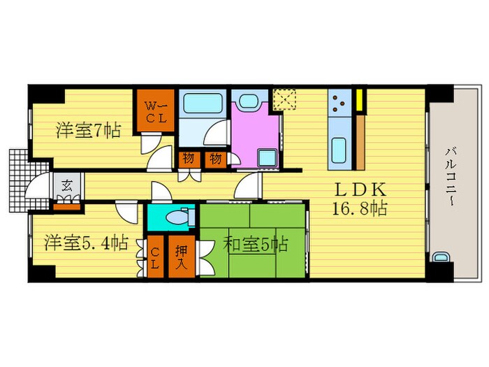 京都桂川つむぎの街ｸﾞﾗﾝｽｸｴｱ1413の物件間取画像