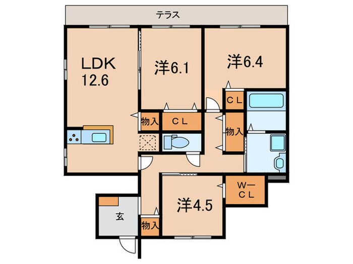 クオーレⅠの物件間取画像