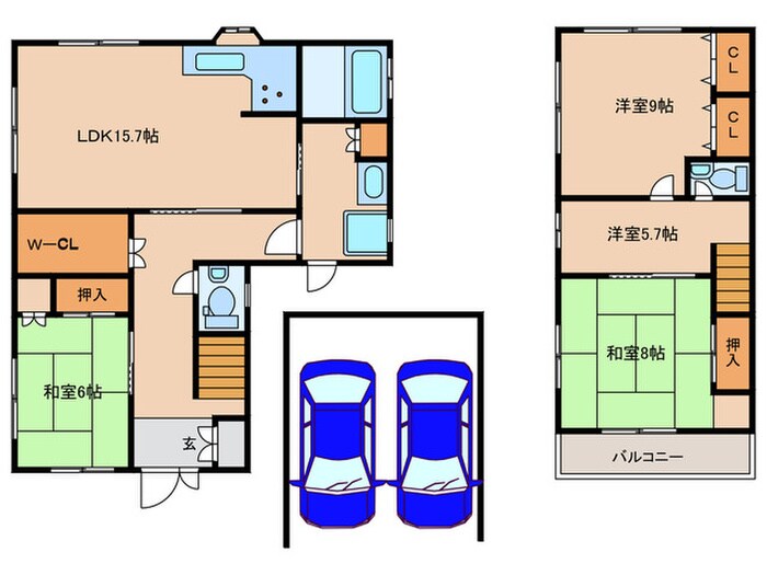 柴原町5丁目貸家の物件間取画像