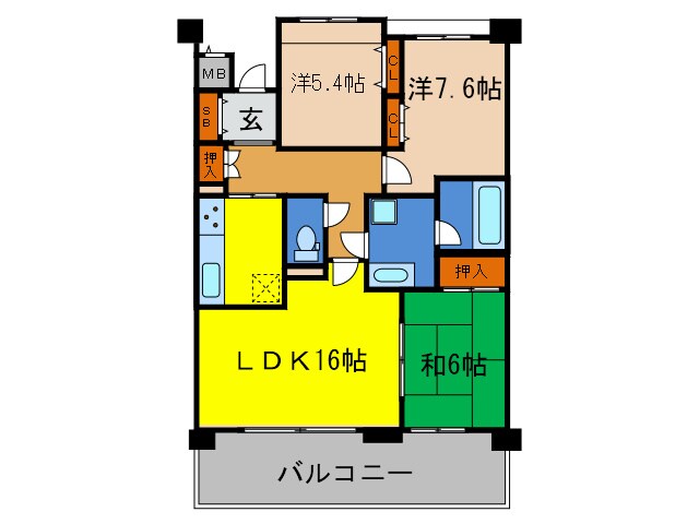 新千里桜ヶ丘ﾒｿﾞﾝｼﾃｨ七番館(205)の物件間取画像