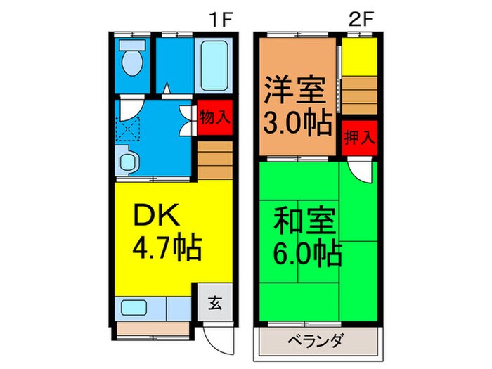 岩田５丁目借家の物件間取画像