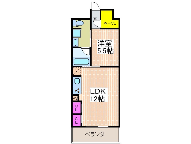 アクアプレイス四天王寺(202)の物件間取画像