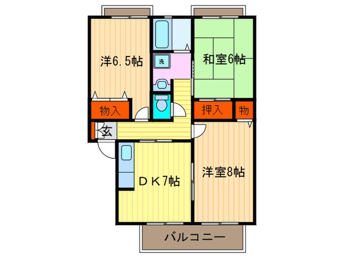 ヴィレッジ海印　A棟の物件間取画像