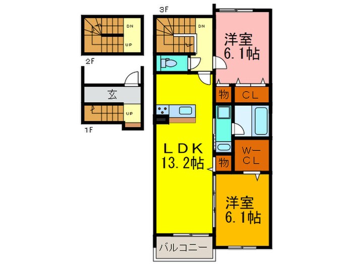 ドミソレイユⅢの物件間取画像