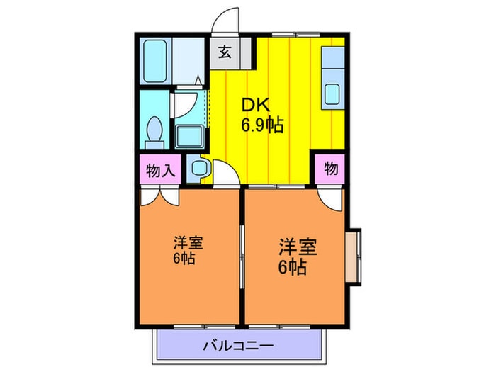 グリ－ンハイツカワムラⅡの物件間取画像