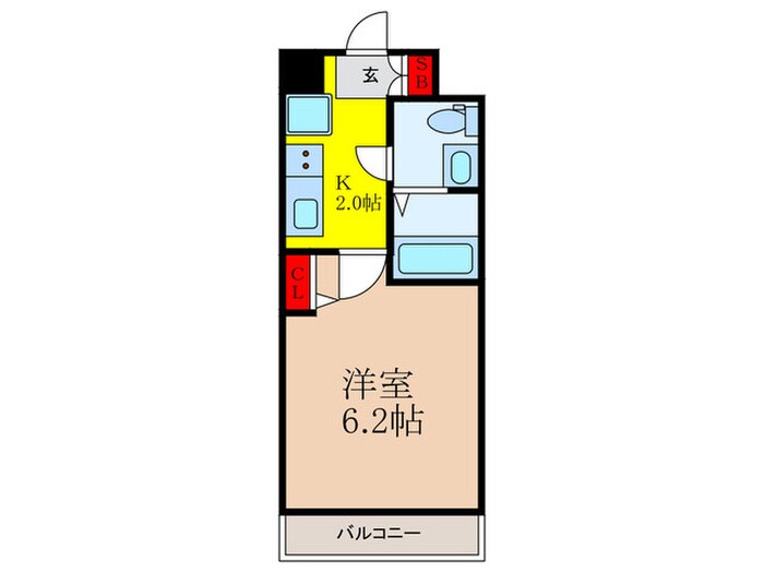 エグゼ江坂WEST（603）の物件間取画像
