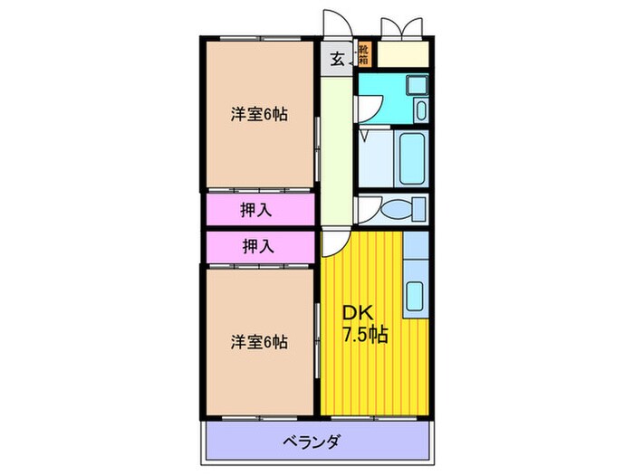 ビューテラス畷Ａの物件間取画像