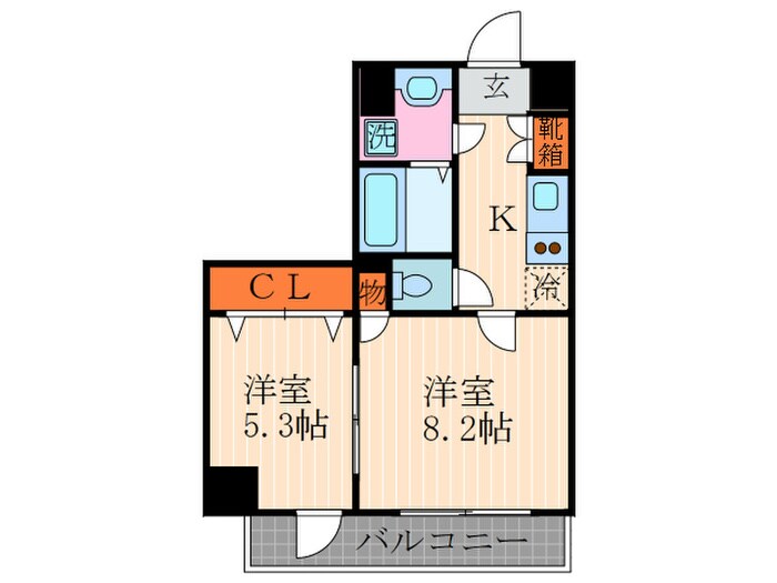 ﾌﾟﾚｻﾝｽ京都四条烏丸響(405)の物件間取画像