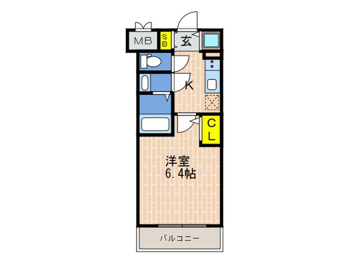 ｴｽﾘｰﾄﾞ神戸兵庫駅ﾏﾘｰﾅｽｸｴｱ(305)の物件間取画像