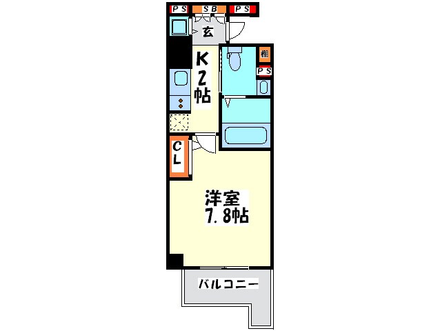 エスライズ北堀江(1004)の物件間取画像