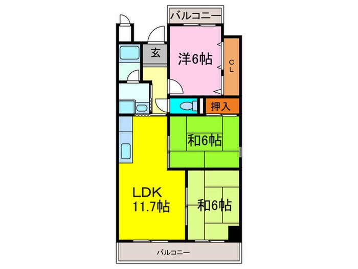 ISE伊勢住宅羽衣7401の物件間取画像