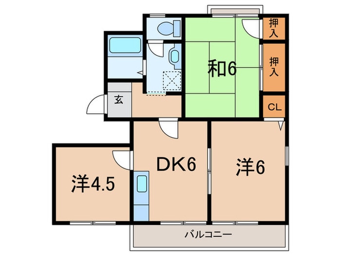 シ－サイドハイツＡ棟の物件間取画像