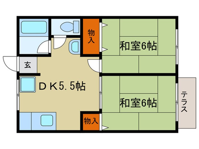 シャトル石山Ａ棟の物件間取画像
