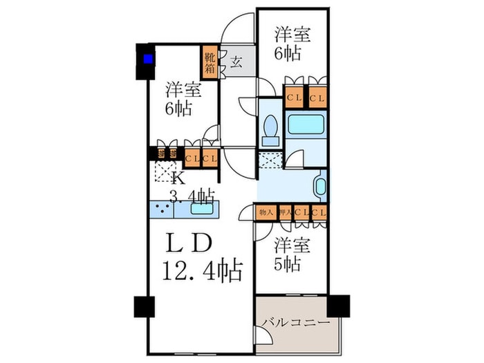 シャリエ京都円町（205）の物件間取画像