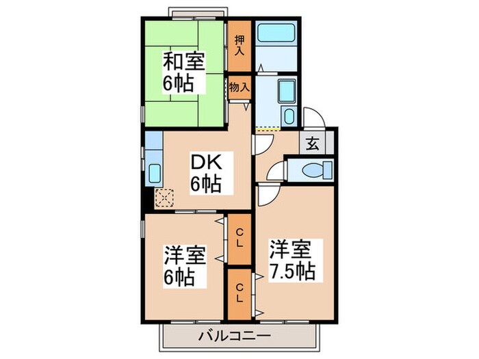 エクセレント陵Ｂ棟の物件間取画像
