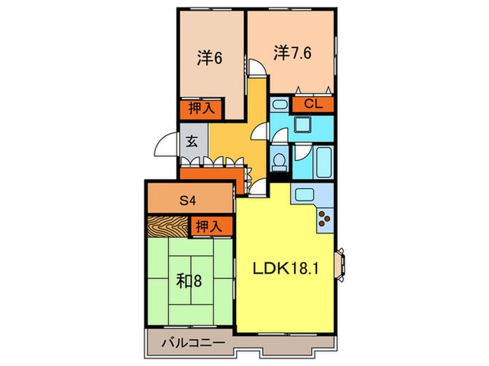 グランフィ－ル清荒神駅前の物件間取画像